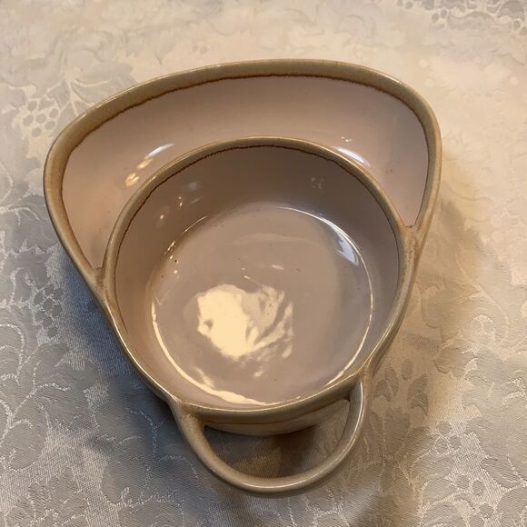 LTD Chip Dip Serving Dish Pink Brown Heart Embossed Microwave Dishwasher Freezer - Picture 3 of 6